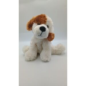 Vintage 10" BEST MADE TOYS Brown White BEANBAG PLUSH Puppy Dog B1